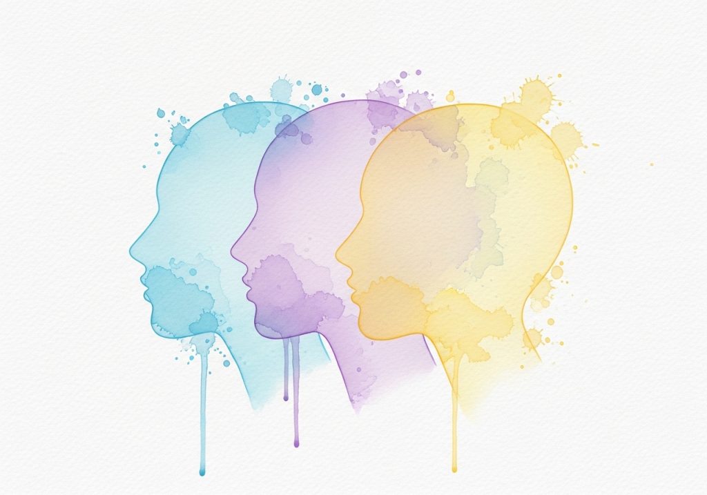 Watercolor silhouettes representing personalized marketing through audience segmentation.