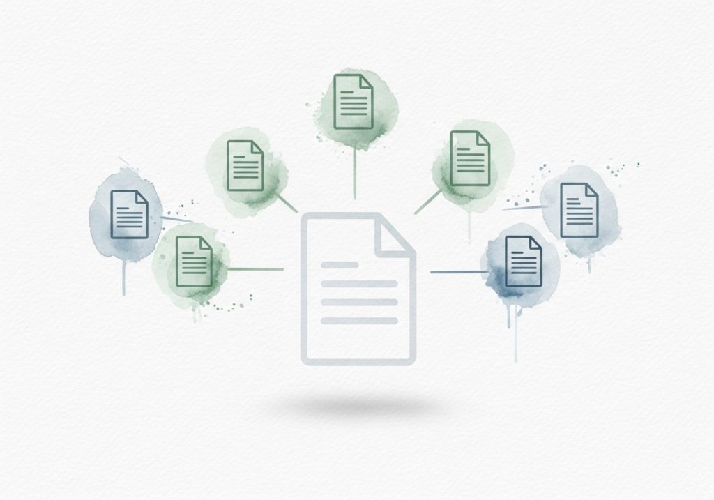 An illustration showing how one blog post can be repurposed into many LinkedIn posts.