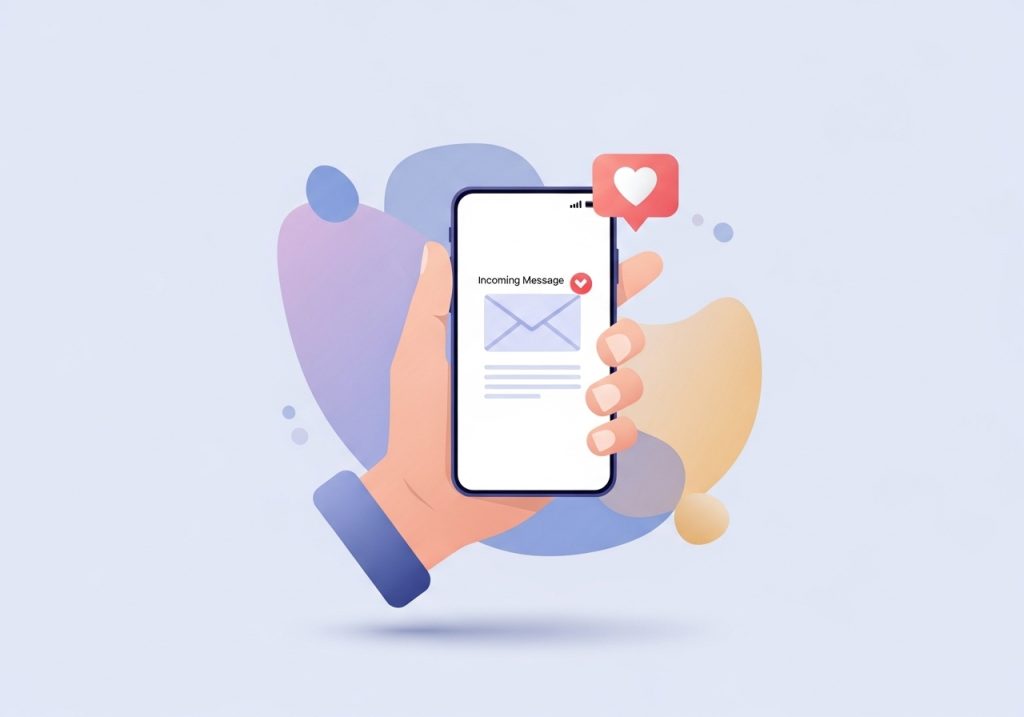 Illustration of a smartphone receiving a newsletter, a key part of promoting a blog through email marketing.