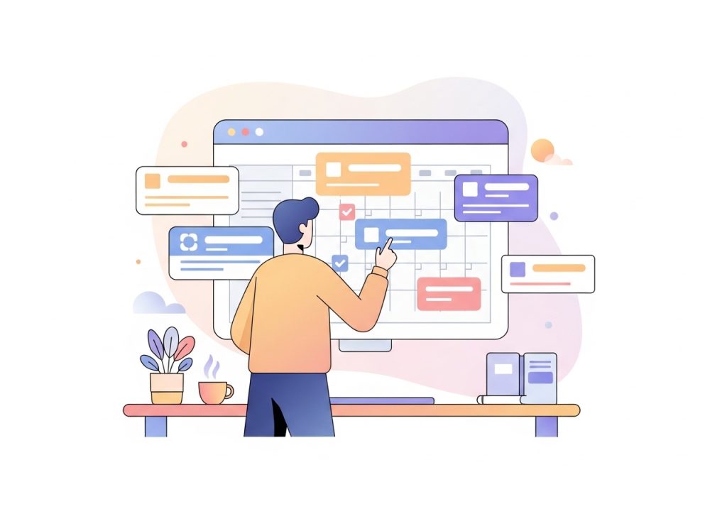 A content strategist organizing a content calendar to publish high-value articles.