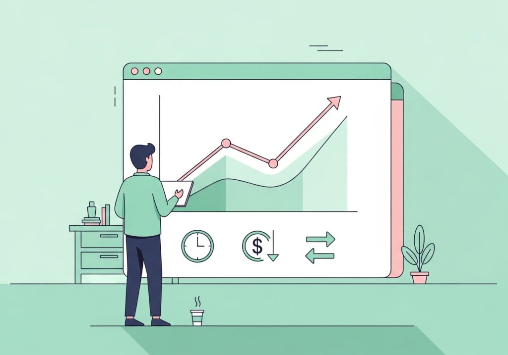 A chart showing organic traffic growth, illustrating a key benefit of an automated content strategy.