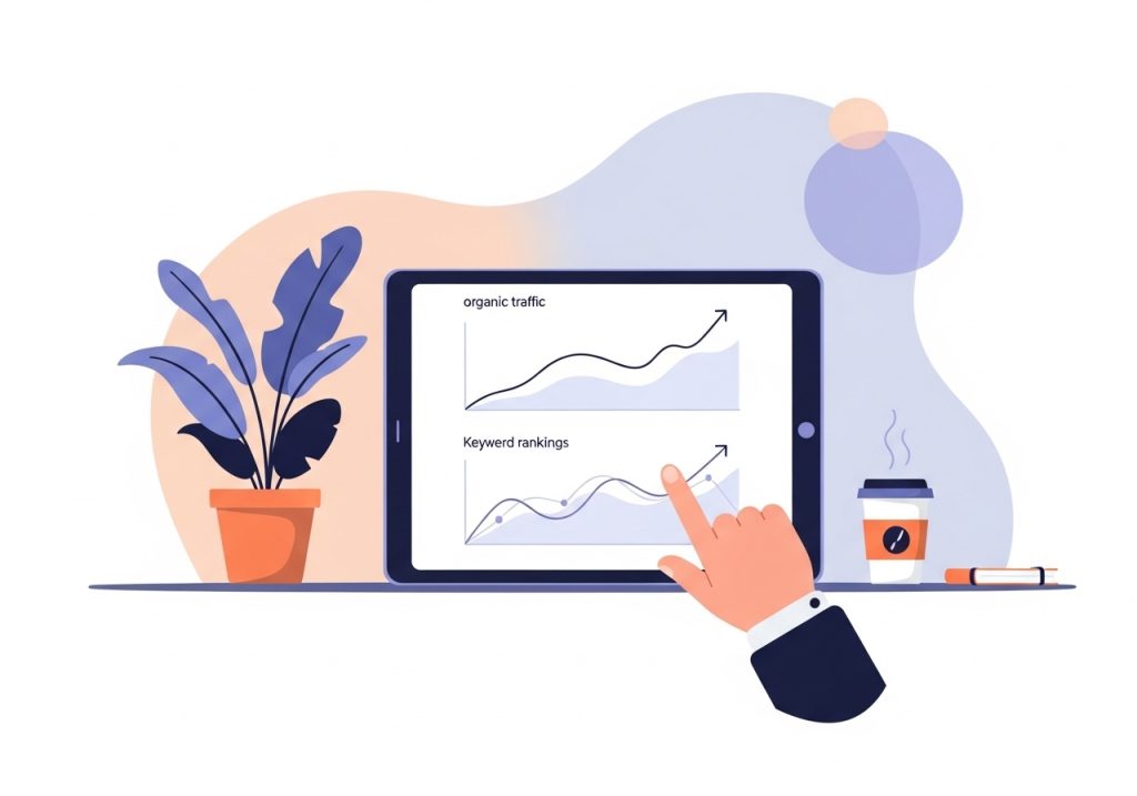 A user reviewing a performance analytics dashboard to track the results of their automated content.