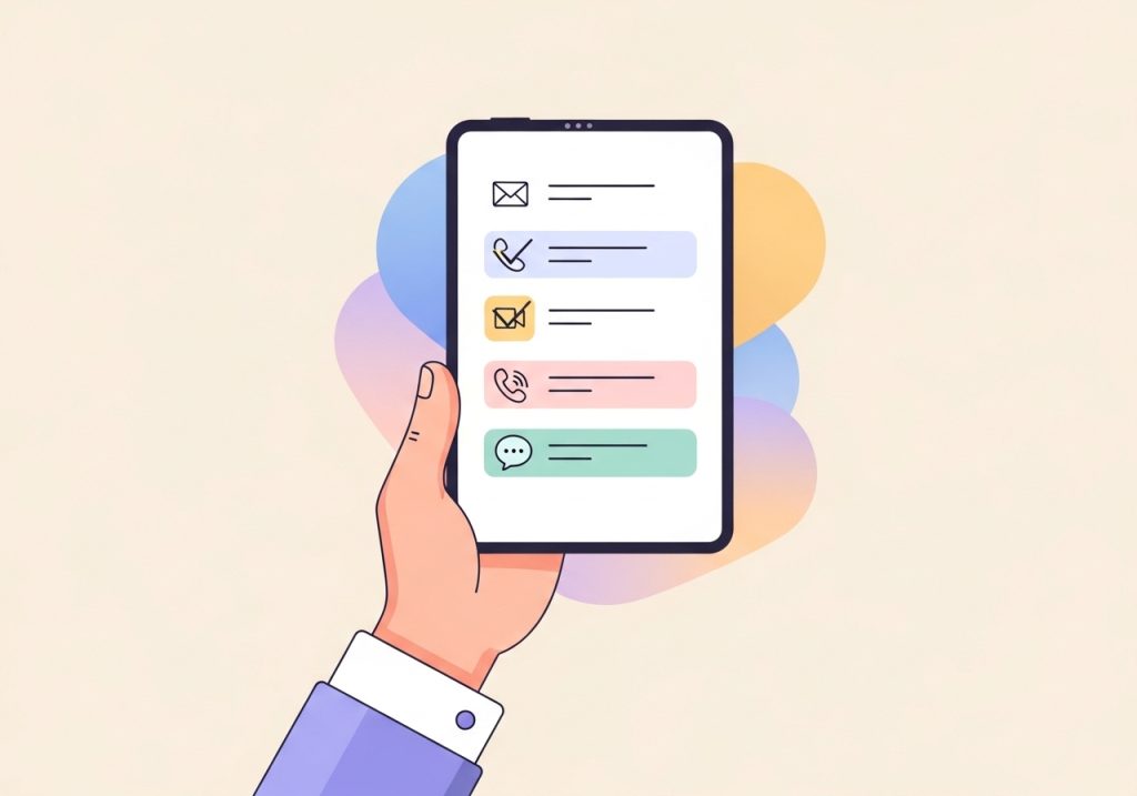 An illustration representing the creation of a digital etiquette policy checklist for a professional team.