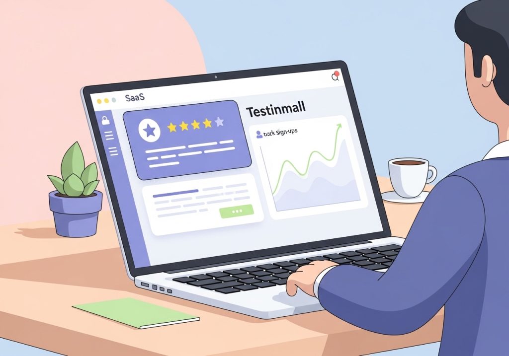 A marketing dashboard displaying customer testimonials and user growth charts, illustrating ethical bandwagon marketing tactics.