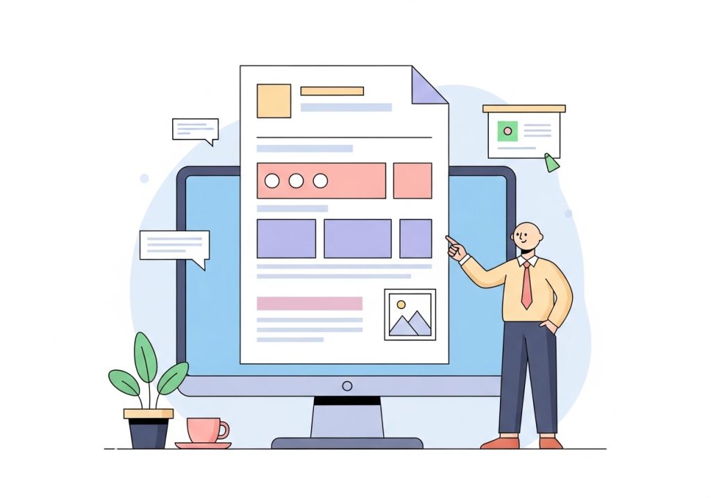 Illustration of a well-structured blog post with clear headings and lists, demonstrating good writing craft for readability.